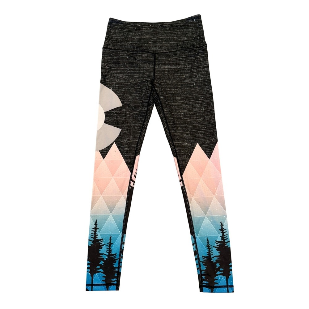 Colorado Limited Leggings Mountain Print Recycled Poly Spandex M Black Multi